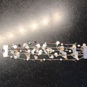 Gorgeous multi strand sterling silver bracelet